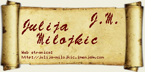 Julija Milojkić vizit kartica